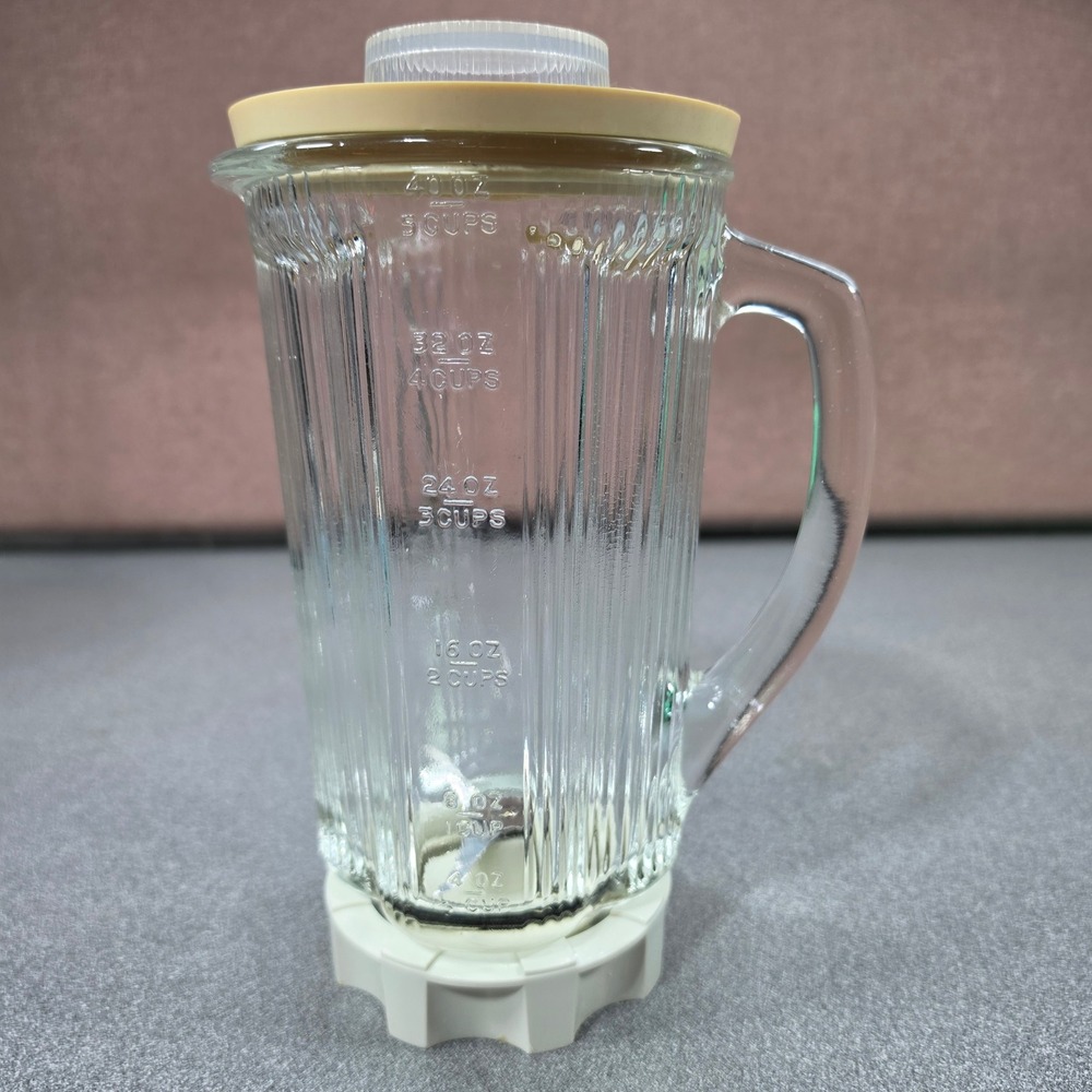 Vintage Osterizer Blender Top Glass Jar 5 Cup Excellent Carafe Lid Blade Base